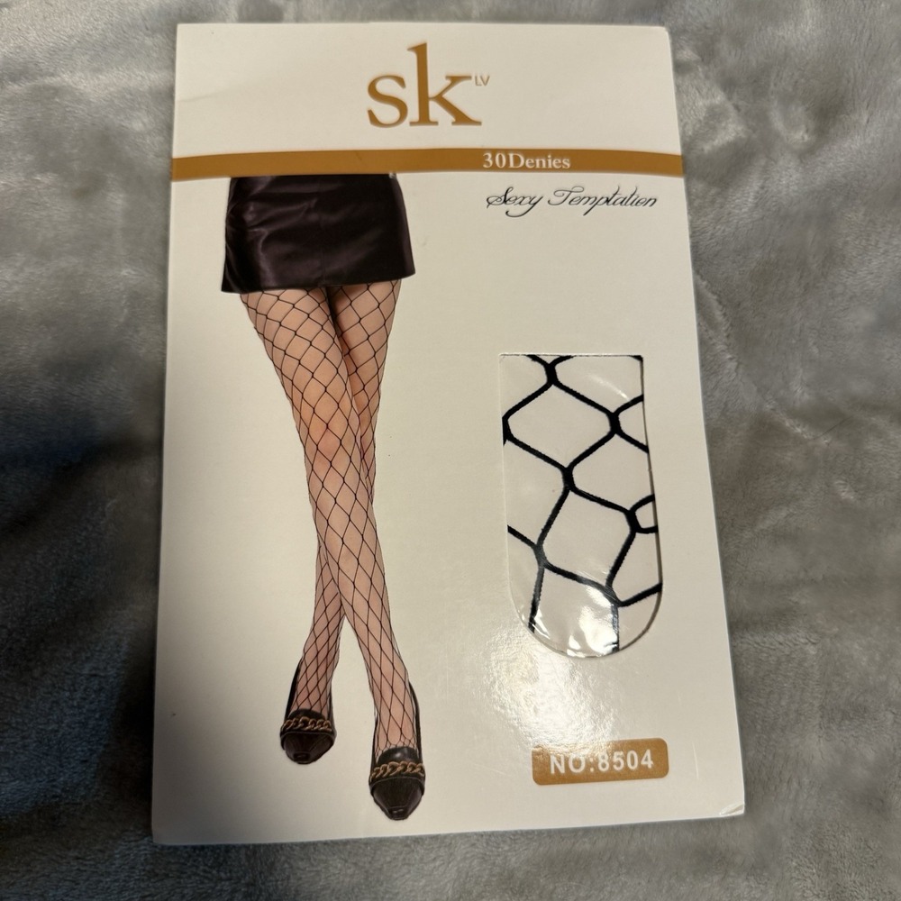 SK Sexy Temptation Black Fishnet Stockings‎
